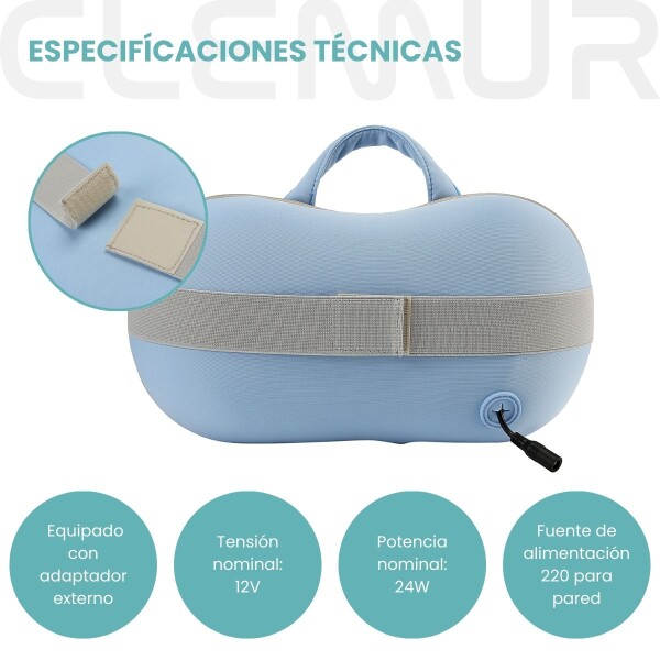 Masajeador Almohada Celeste Multifuncion Cervical Espalda Hombros Masajeador Almohada Celeste Multifuncion Cervical Espalda Hombros