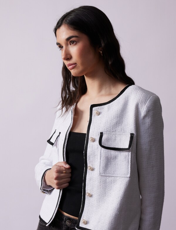 Chaqueta Tweed BLANCO/NEGRO