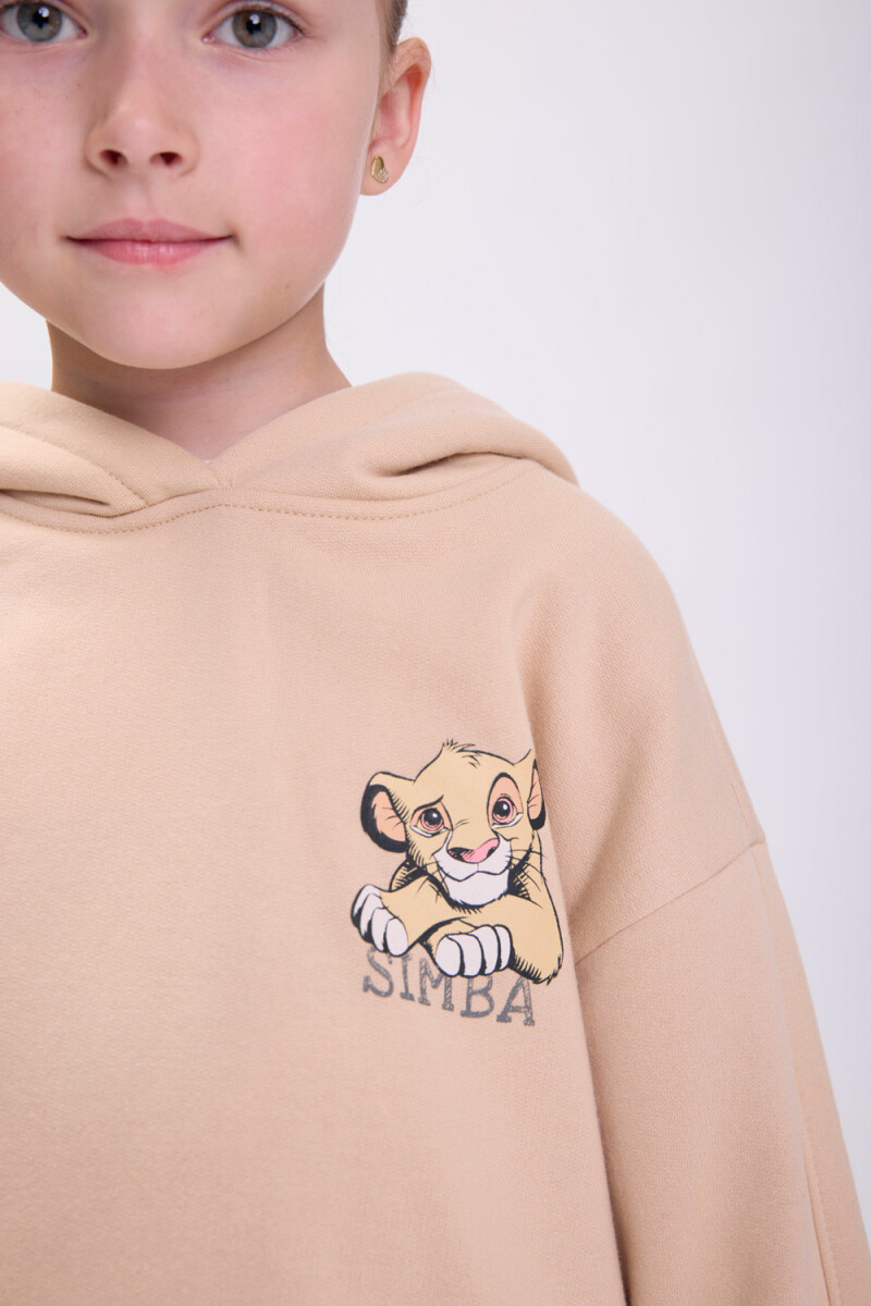 Canguro deportivo estampado Beige