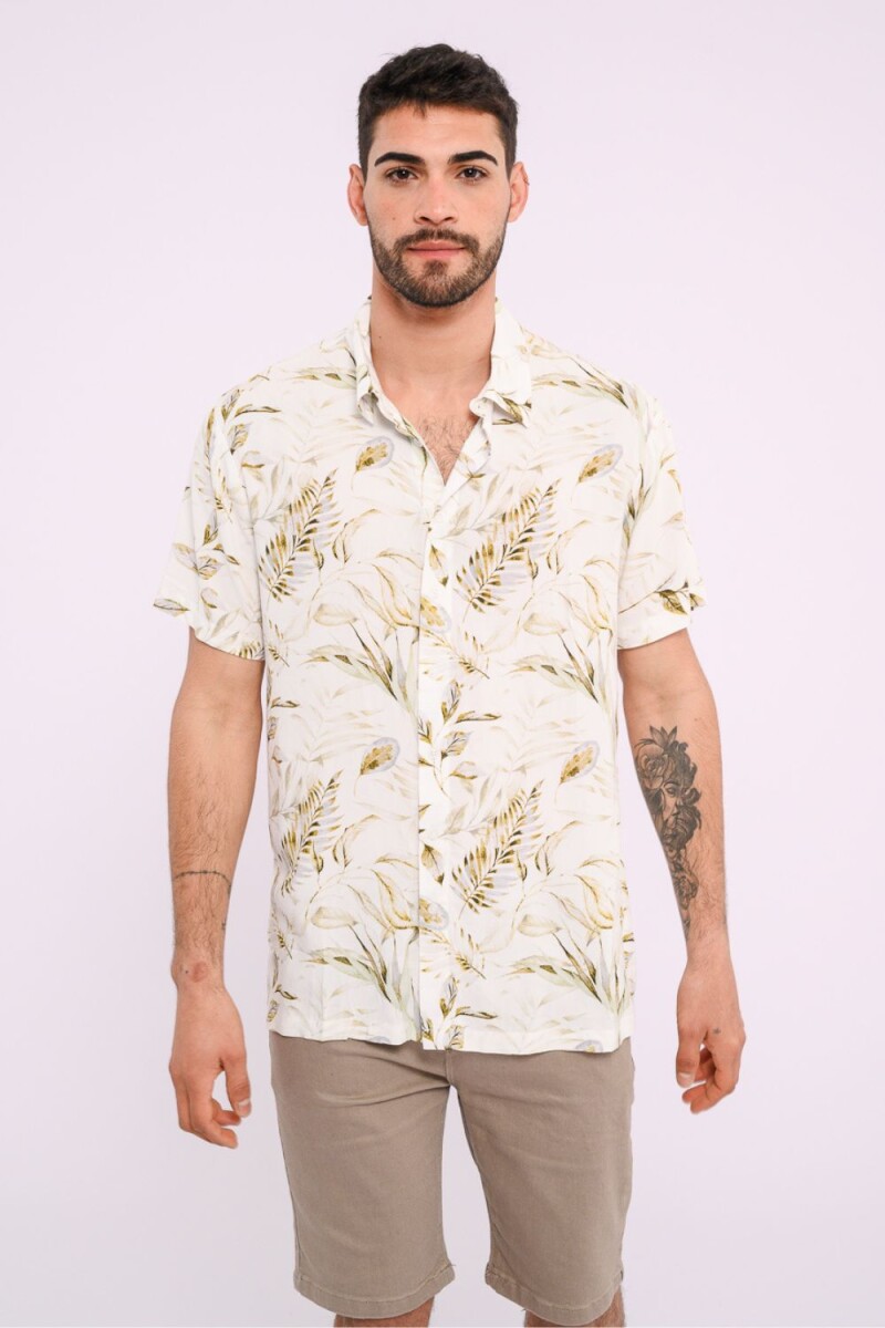 Camisa estampada Flores verde