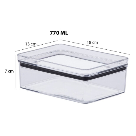 Pote Frasco Organizador Hermético Rectangular Lumini 770Ml Transparente
