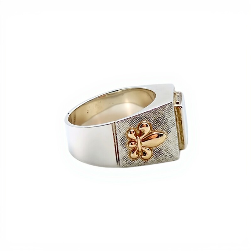Anillo Mesa-Plata y Oro-Piedra Onix-AN5164 conpiedra