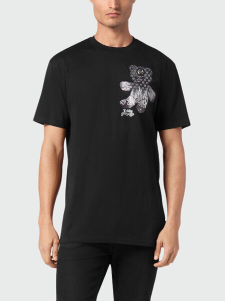 PHILIPP PLEIN - camiseta negra cuello redondo manga corta 0