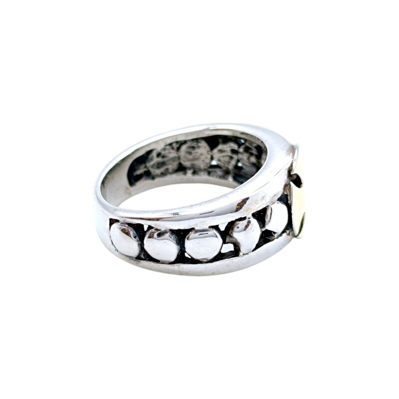 Anillo Cruz Vasca-Plata y Oro- Sin Piedra-AN5094 sinpiedra