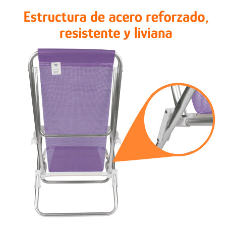 Set Silla Recl 8Posic 100Kg Alum + Mesa Lateral Divisiones Lila