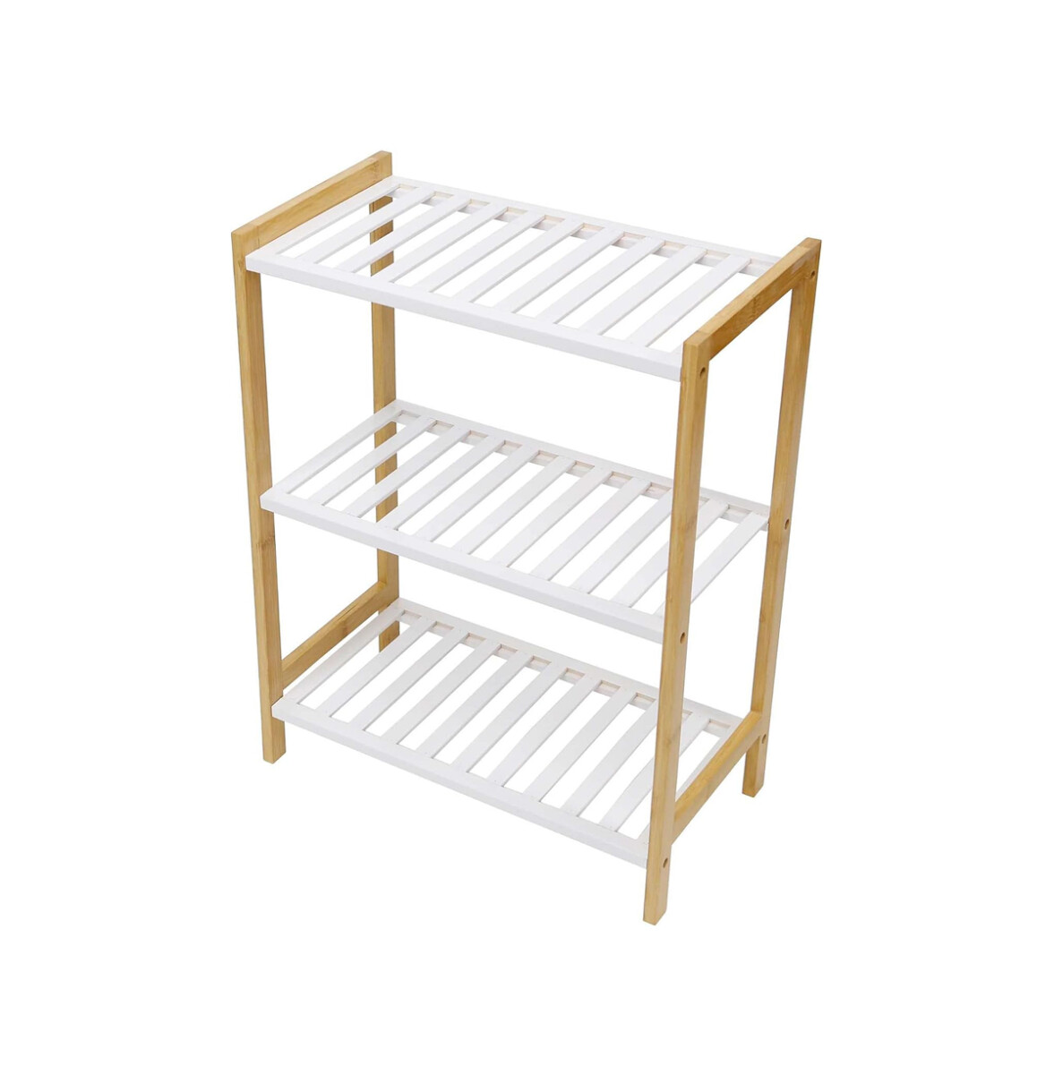Estantería bambú de 3 estantes - 29x50x81cm - Blanco 