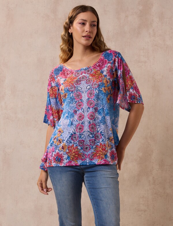 Blusa Brillos MULTI/AZUL