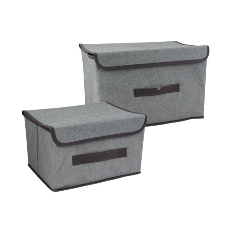 Set de 2 cajas organizadoras de tela y carton plegables Set de 2 cajas organizadoras de tela y carton plegables