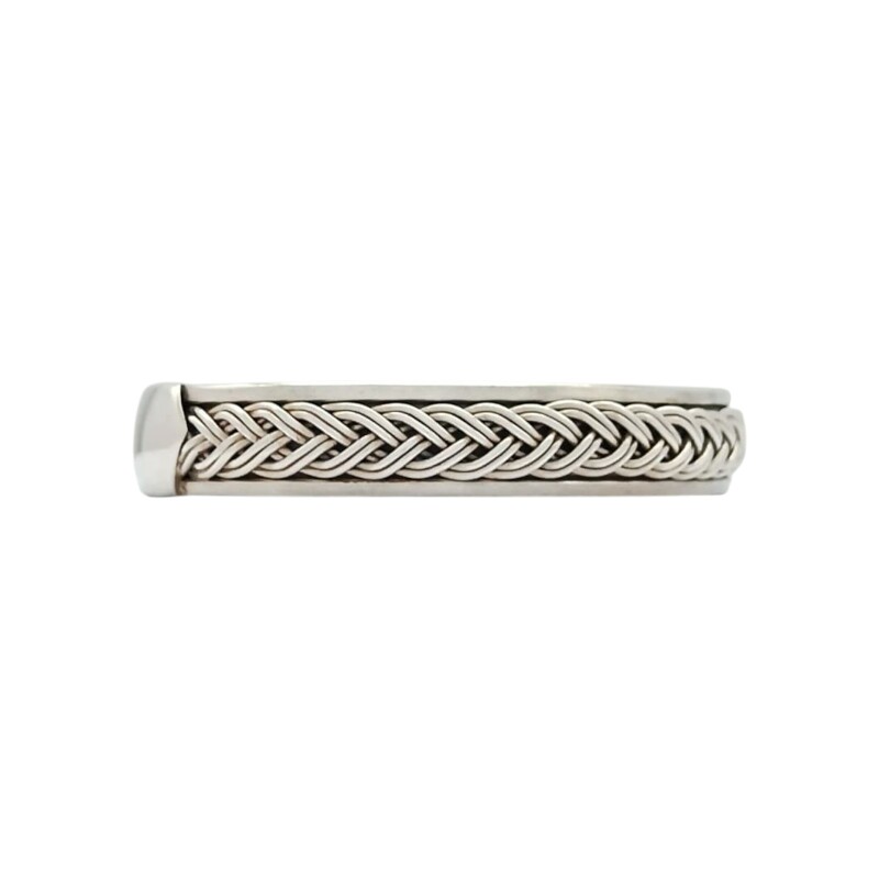Brazalete trenzado con borde-Plata 925-Sin Piedra-BR3012 sinpiedra