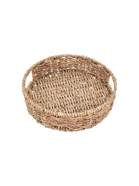 BANDEJA REDONDA TEJIDA MARRON
