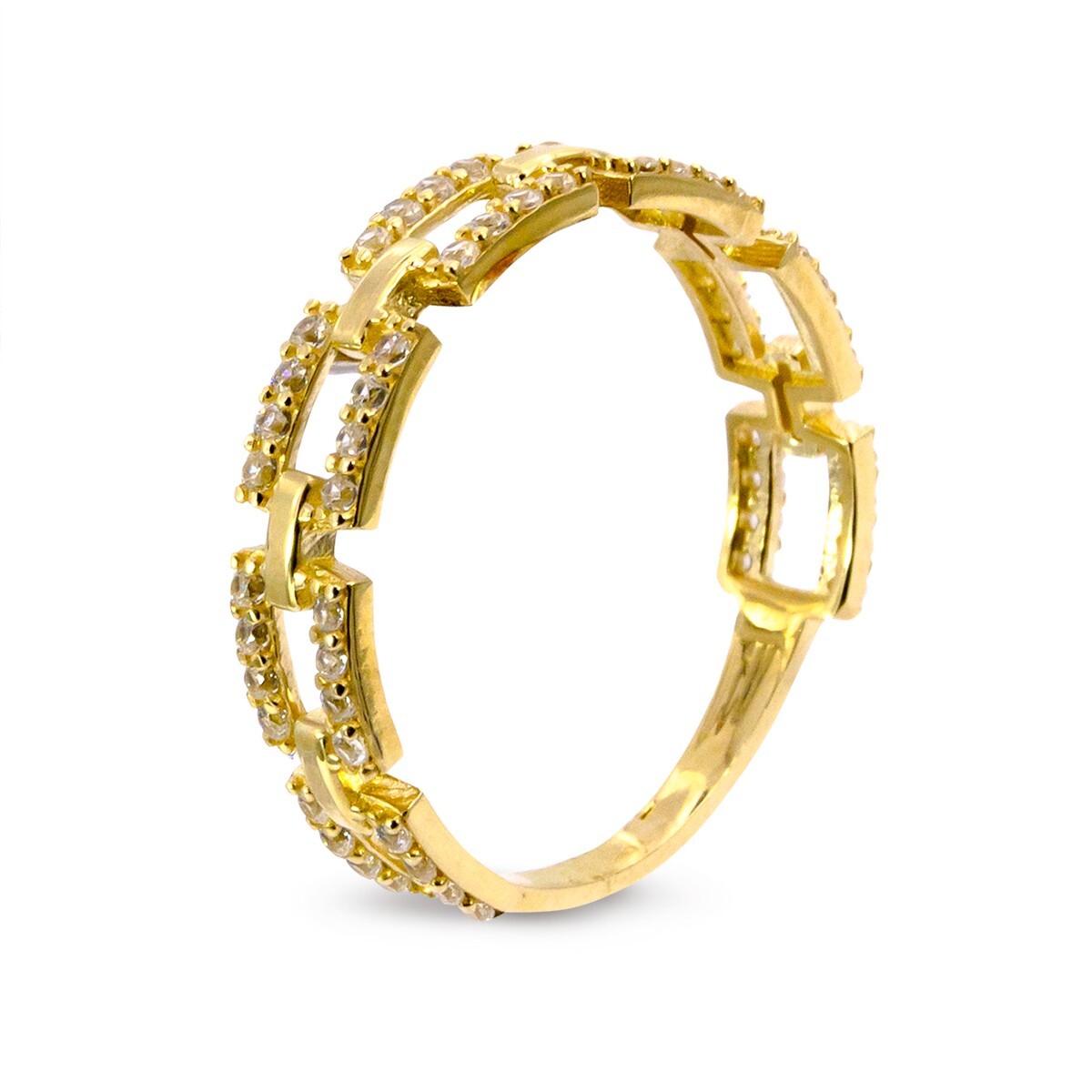 Anillo de oro 9 ktes, con circonias. 