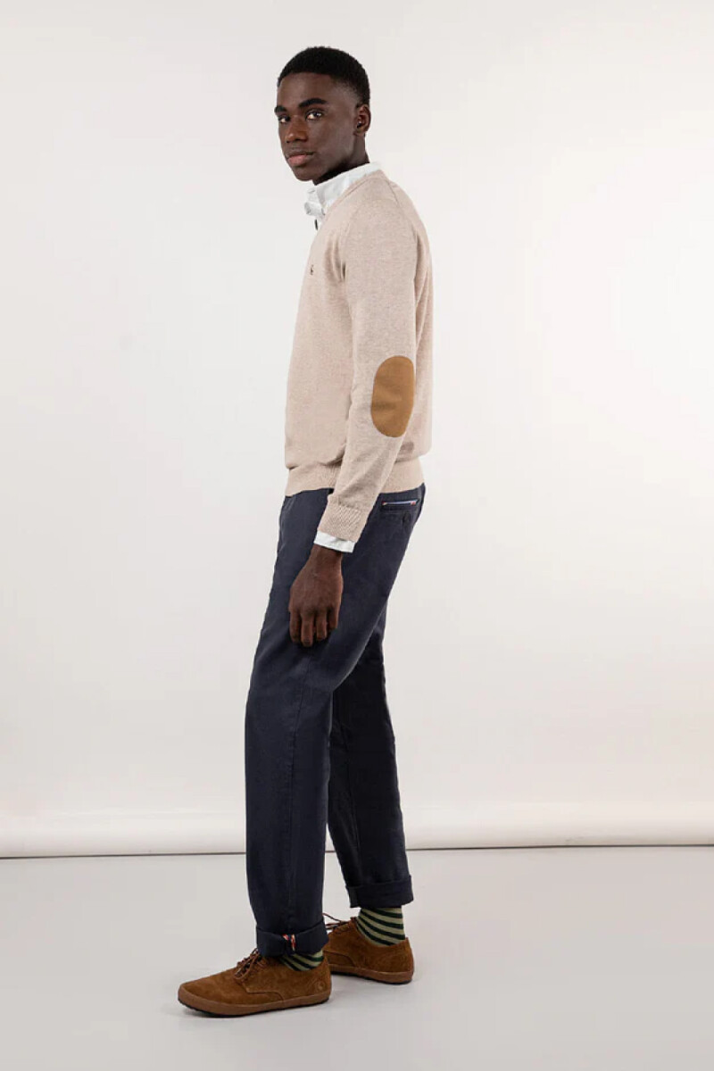 Jersey Cuello Pico Camel