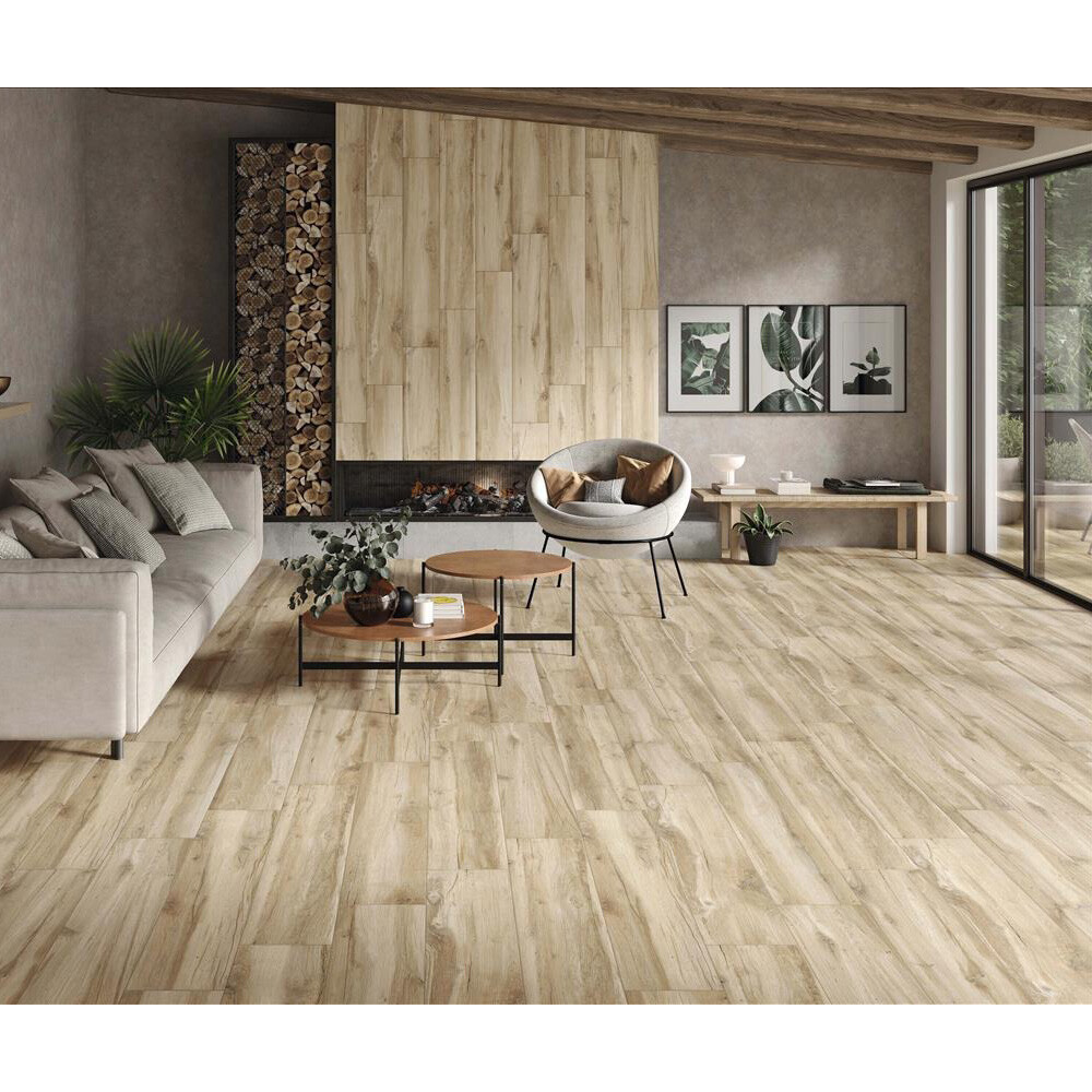 PORCELANATO BLAZE ROBLE MT RECTIFICADO "A" 23X120 CM Porcelanato Blaze Roble Mt Rectificado "a" 23x120 Cm