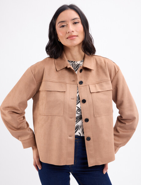Chaqueta suede beige