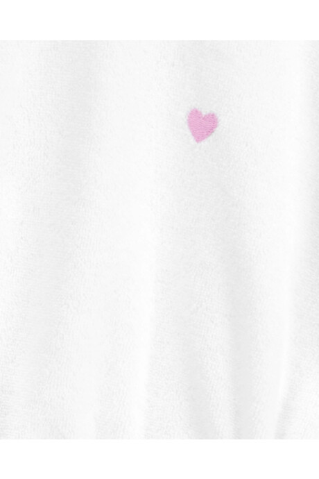 Bata de algodón terry, con capucha, blanca. Talles 3-24M Bata de algodón terry, con capucha, blanca. Talles 3-24M