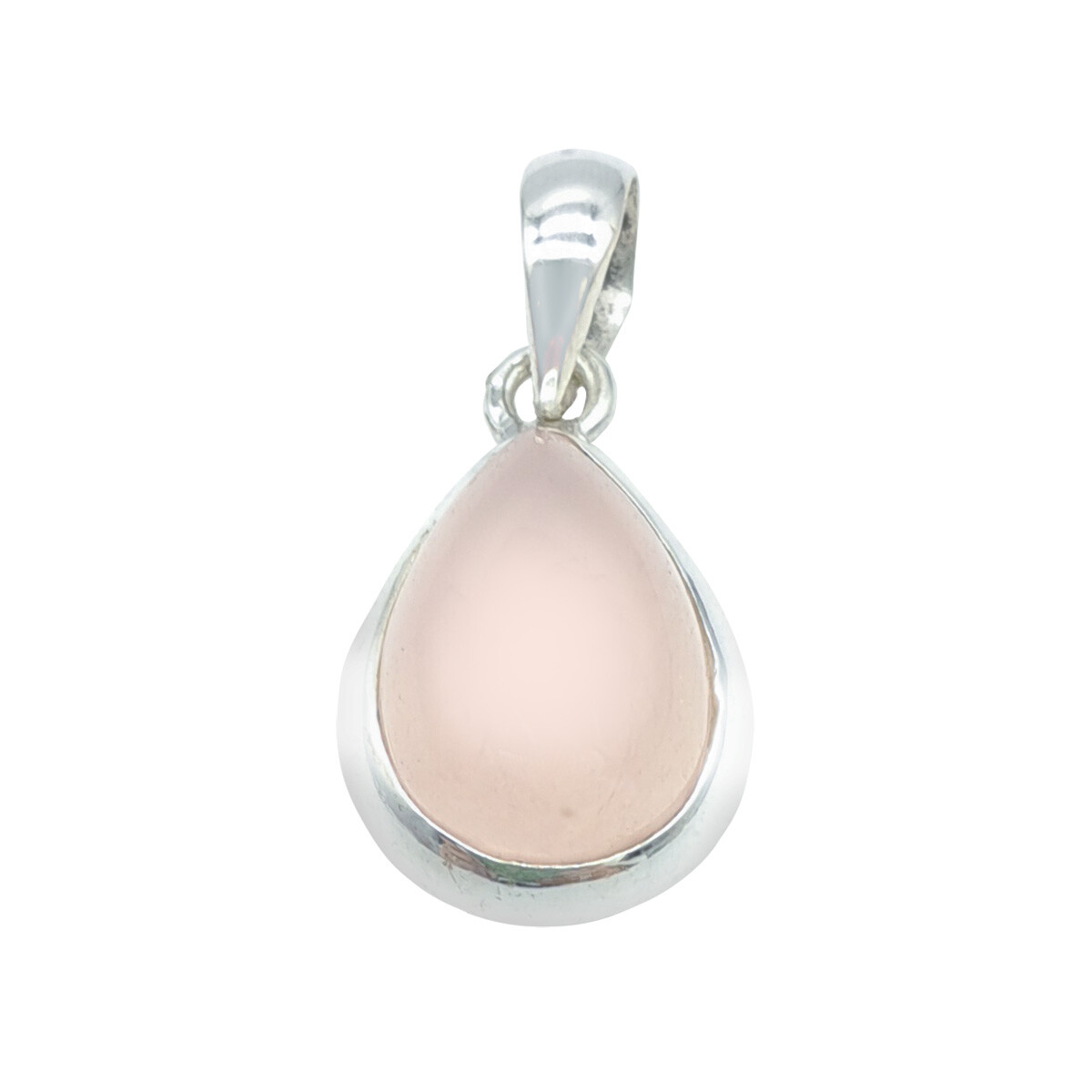 Colgante de plata 925 con cuarzo rosa. 