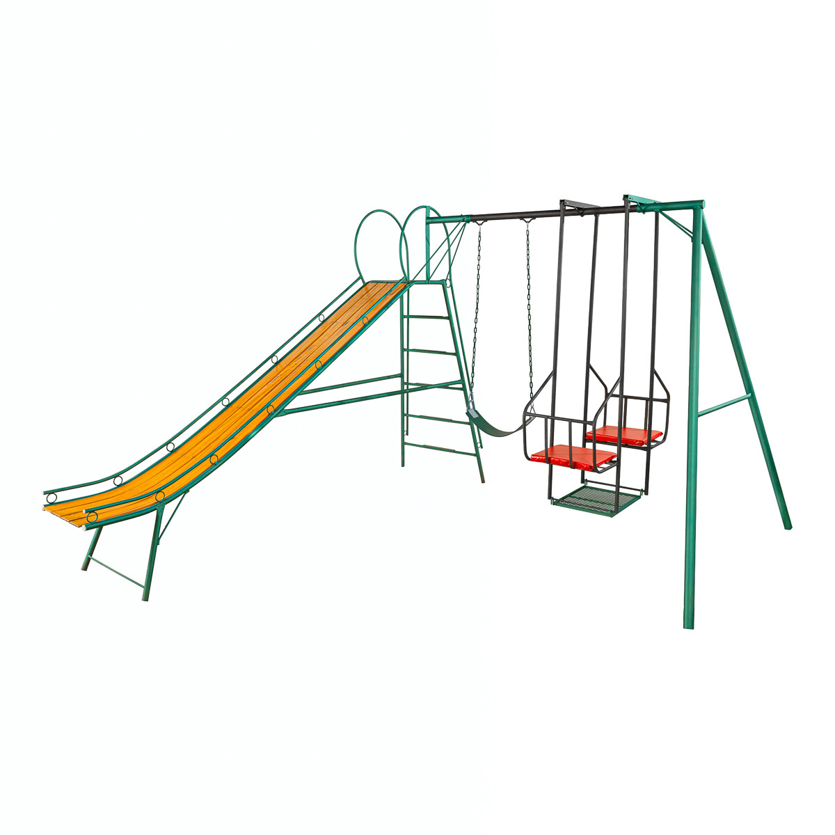 Juego Combinado Infantil con tobogán N°5. Silla doble y 1 hamaca de cincha. 