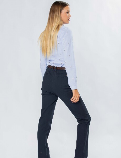 PANTALÓN DE GABARDINA CLÁSICO Azul