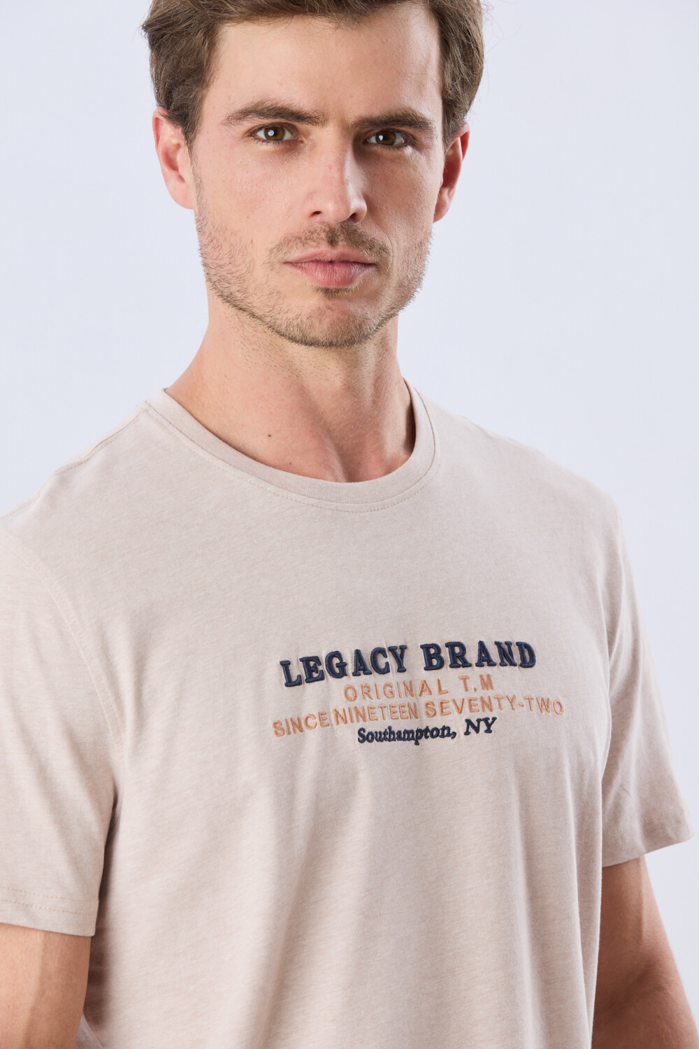 REMERA ESTAMPADA DE ALGODÓN Beige