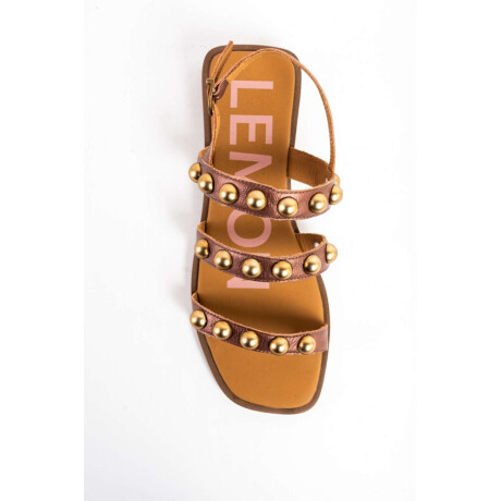 Sandalias De Cuero Con Tachas Burdeos