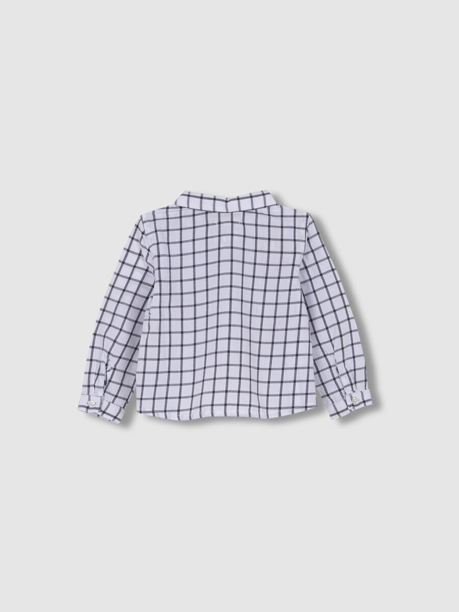 Camisa Cuadros Cuello Bebe Petroleo