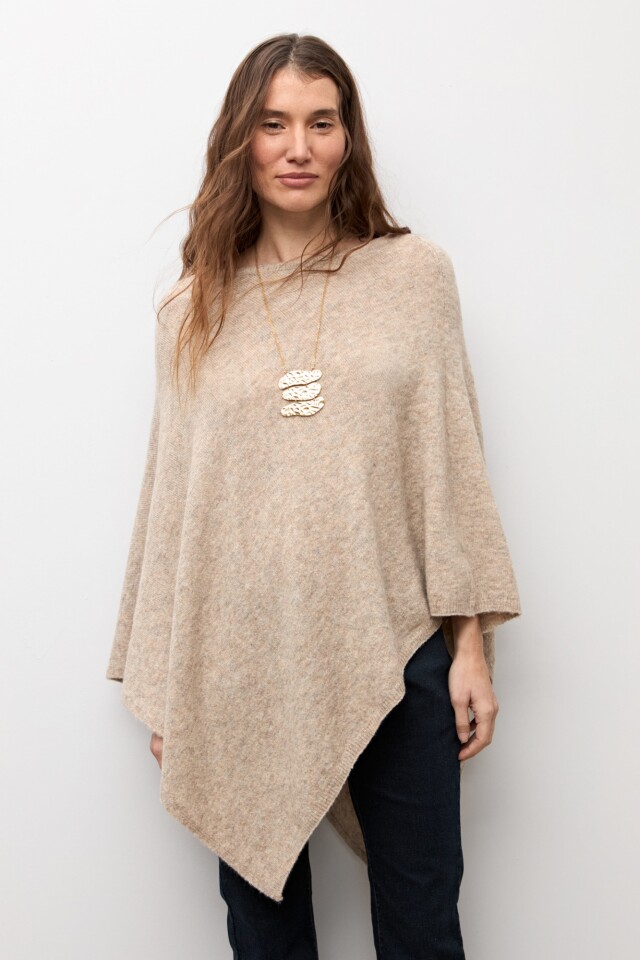 Capa tejida beige melange