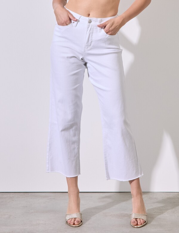 Jean Wide Crop BLANCO