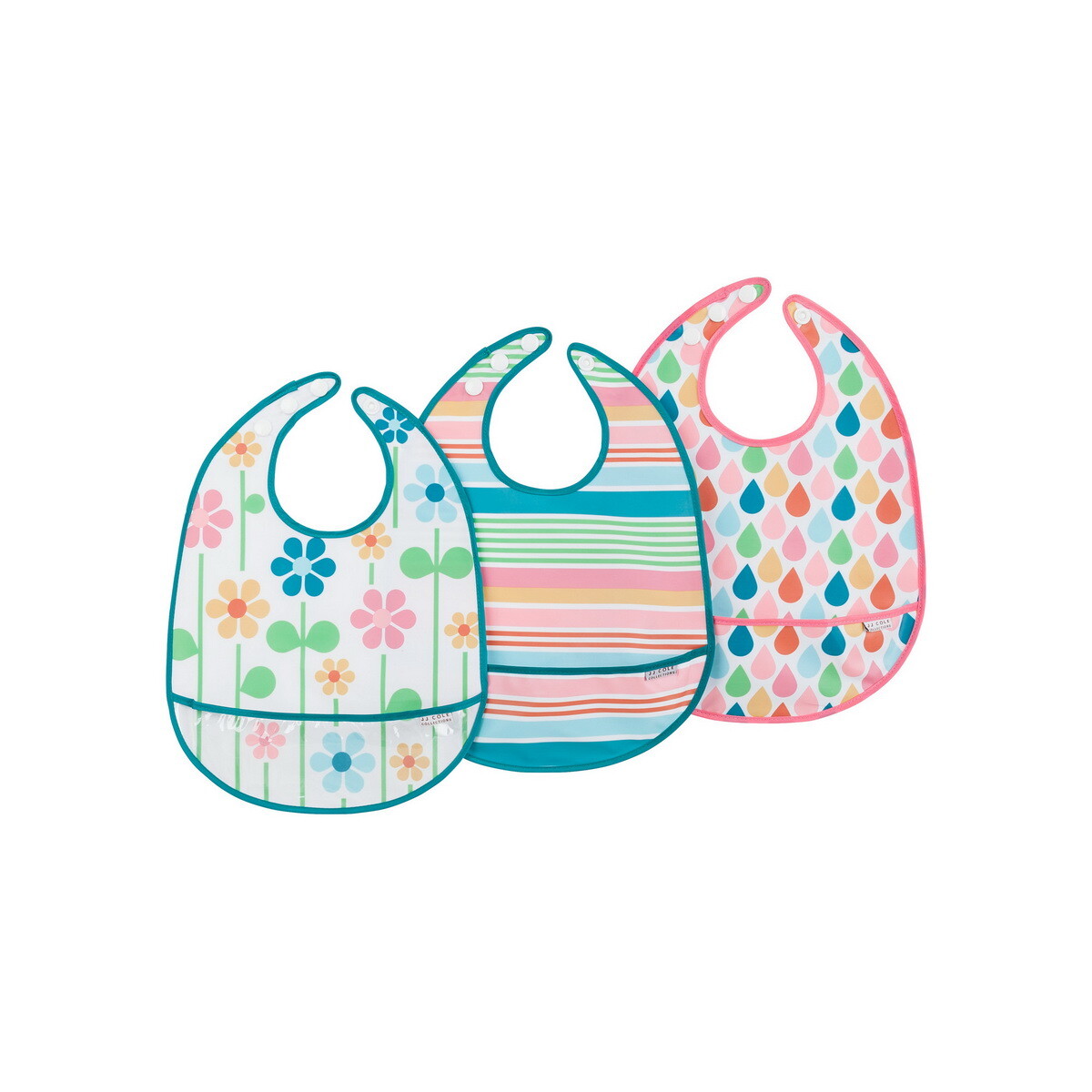 Setx3 baberos impermeables con bolsillo - Summer garden 
