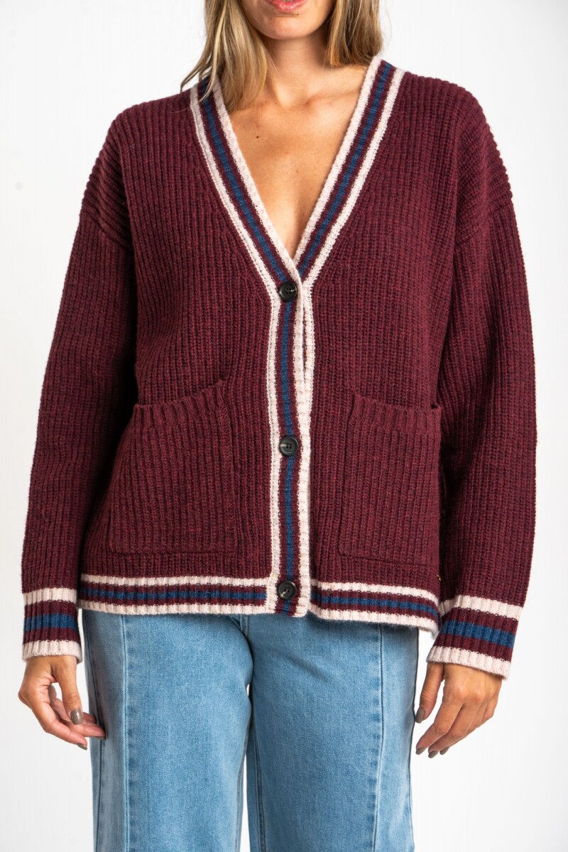Cardigan Lana Multi - Rojo 