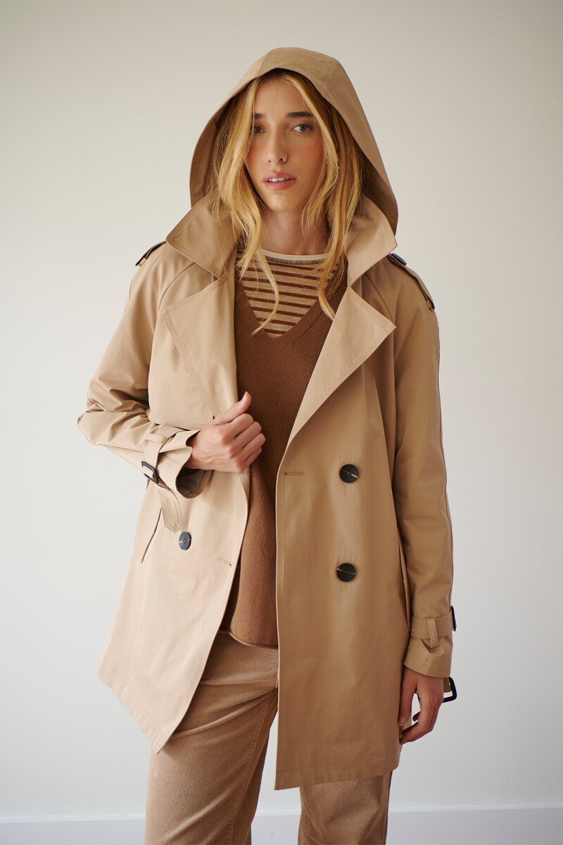 TRENCH CAPUCHA MIDI BEIGE