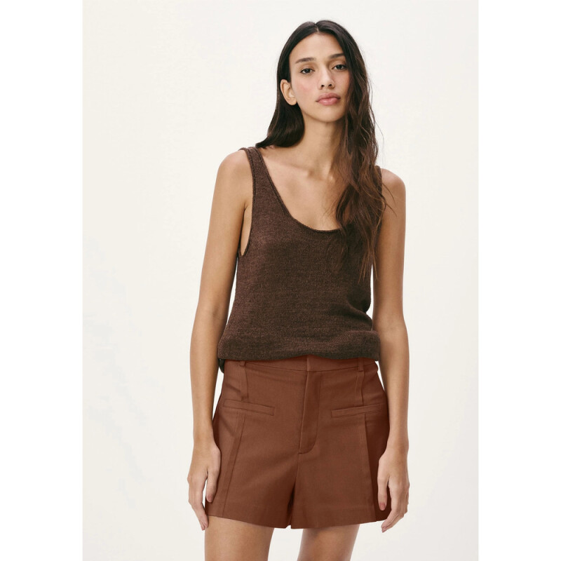 SHORTS FEM MARROM