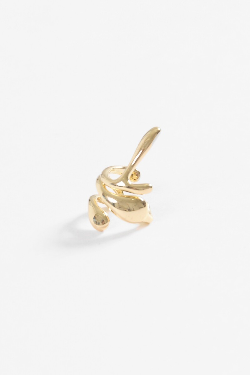 Earcuff wavy irregular dorado