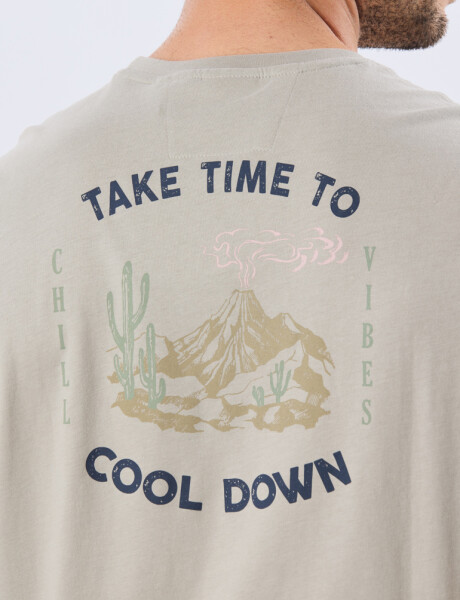 REMERA ESTAMPADA DE ALGODÓN Khaki