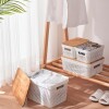 Caja organizadora acanalada con tapa de bambu 26x18x13cm - Blanco Caja Organizadora Acanalada Con Tapa De Bambu 26x18x13cm - Blanco