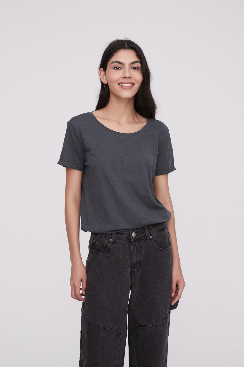 Remera Cordata Gris Topo
