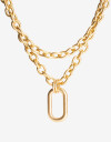 Collares Cortos Metal Collar Corto Layer Cadena - Dorado Oro Amarillo