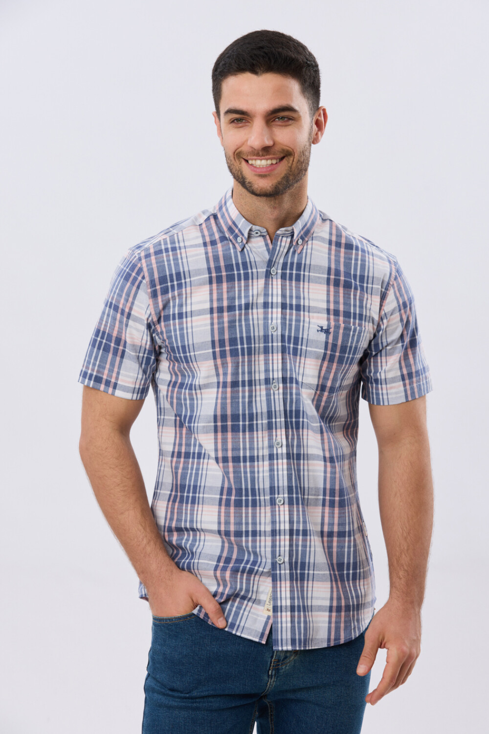 CAMISA CUADROS Coral