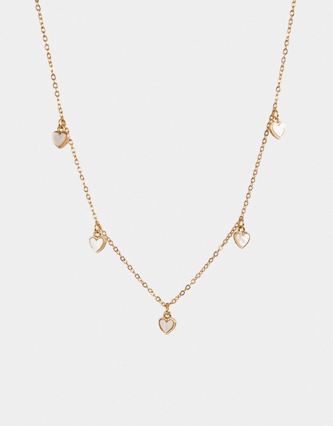 Collares Cortos Corazón Collar Corto Multi Dije Corazón - Dorado