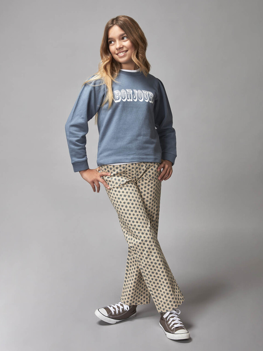 Sudadera Con Estampado Azul Nuevo