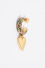 PENDIENTES ARO CRISTALES CORAZ Oro