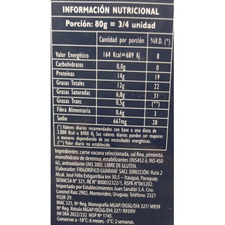 Caja X6 Hamburguesas Sarubbi Premiun 570GR 001