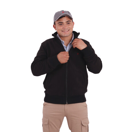 campera micropolar doble caballero NEGRA