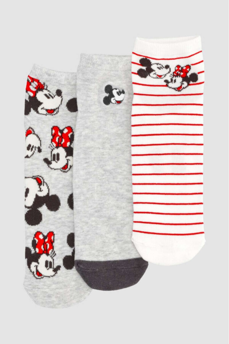 Pack x3 medias cortas dama minnie&mickey - Diseño 1 