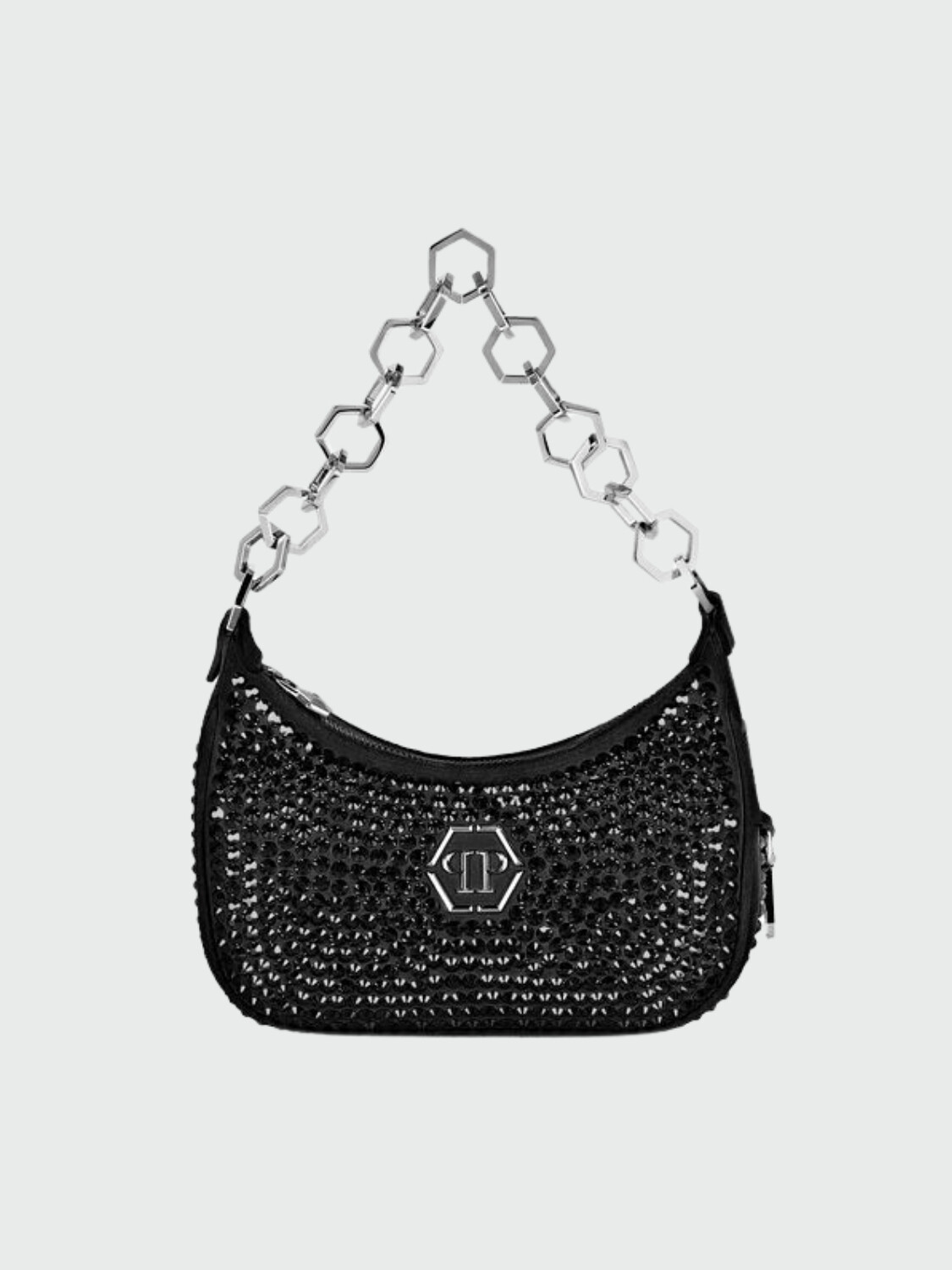PHILIPP PLEIN - bolso de hombro negro con cristales Negro