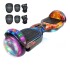 Skate Electrico Hoverboard Musica Bluetooth Luces Patineta Variante Diseño Fuego Rojo y Azul