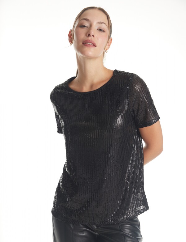 Blusa Lentejuelas NEGRO