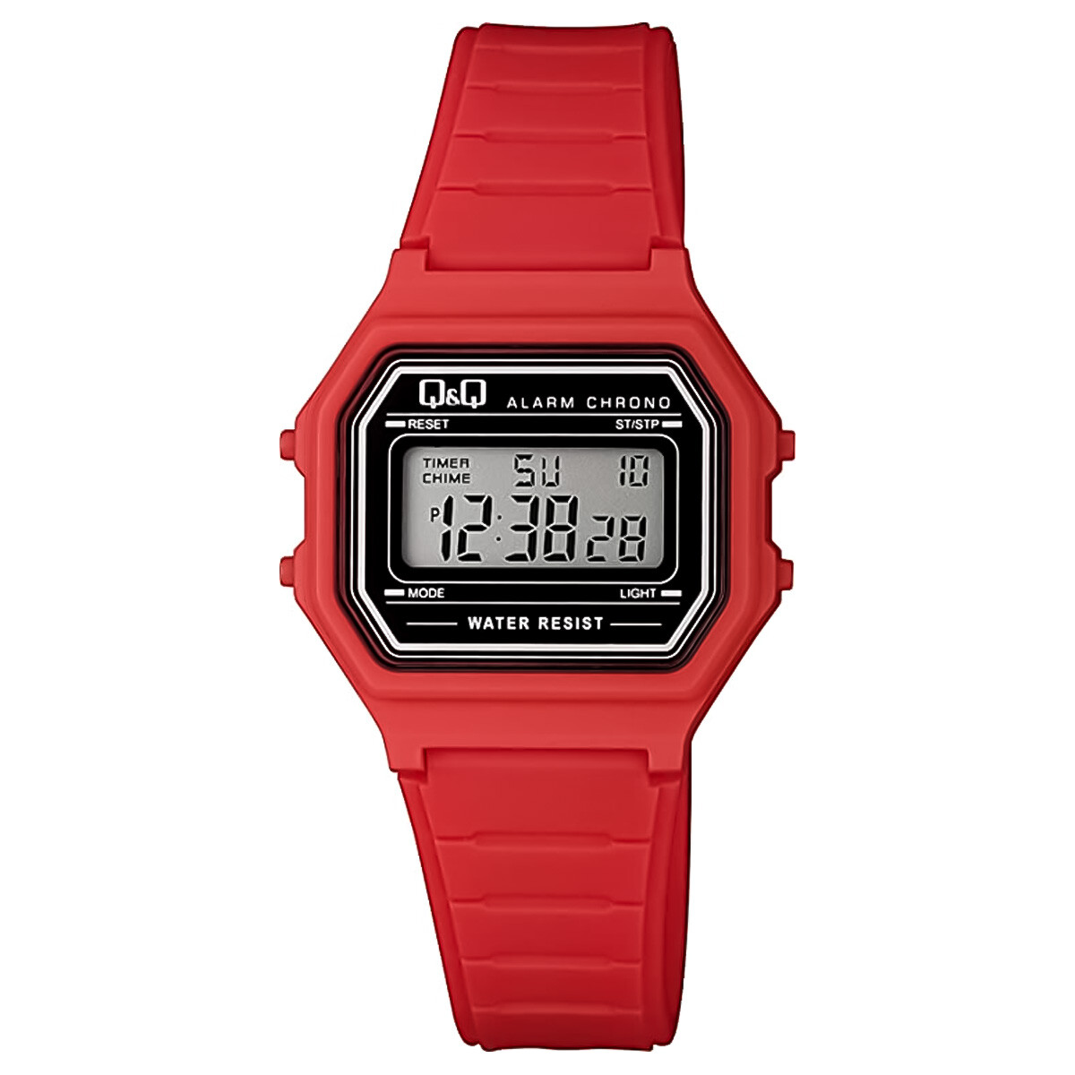 Reloj Q&Q Classic Digital Unisex Resistente Al Agua - Rojo 