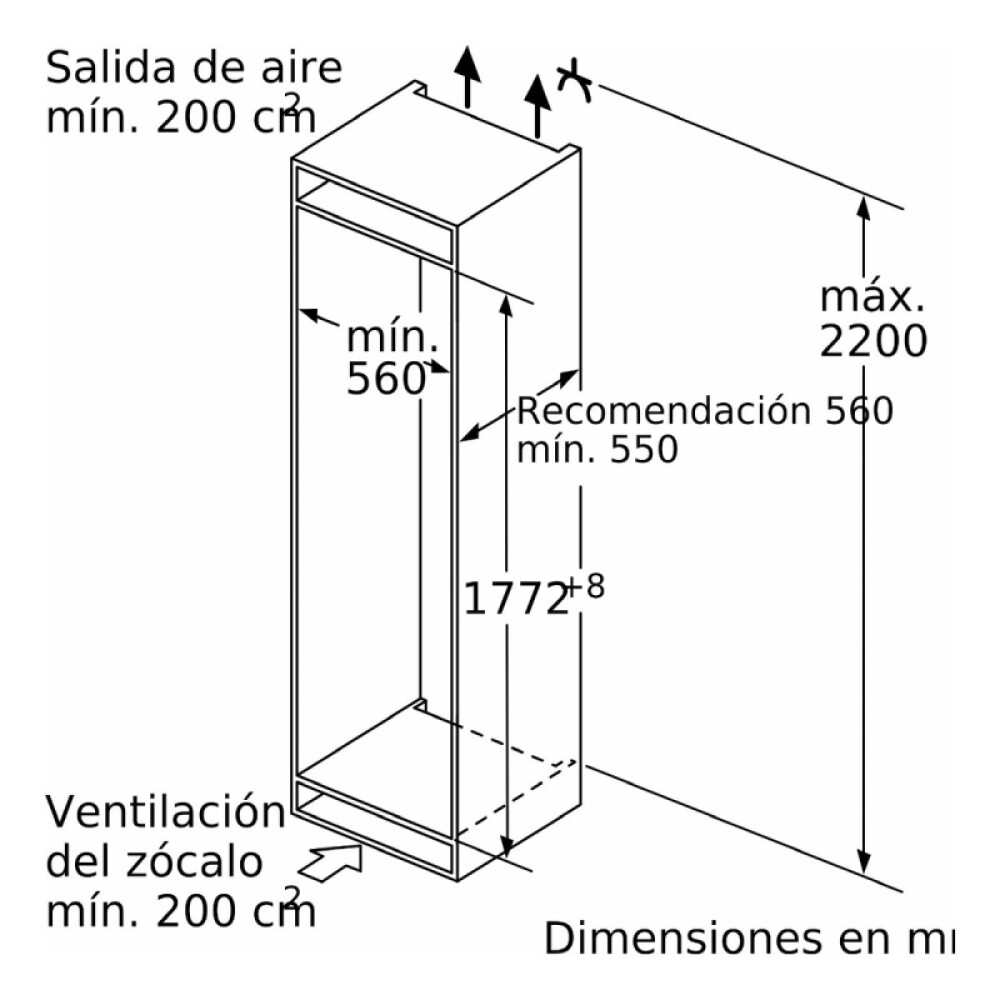 Freezer integrable panelable Bosch GIN81AEF0 Blanc blanco