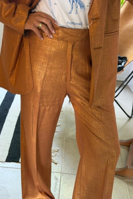 Pantalón Sastre Lurex Terracota