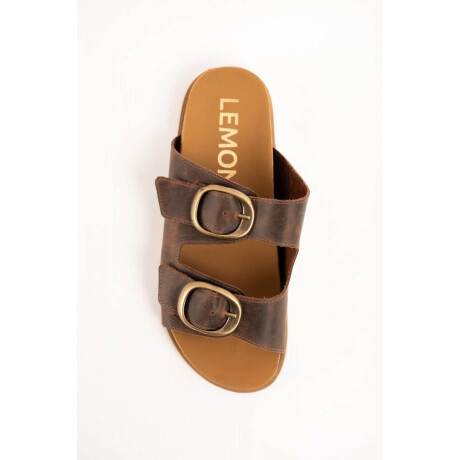 Sandalias De Doble Hebilla Chocolate